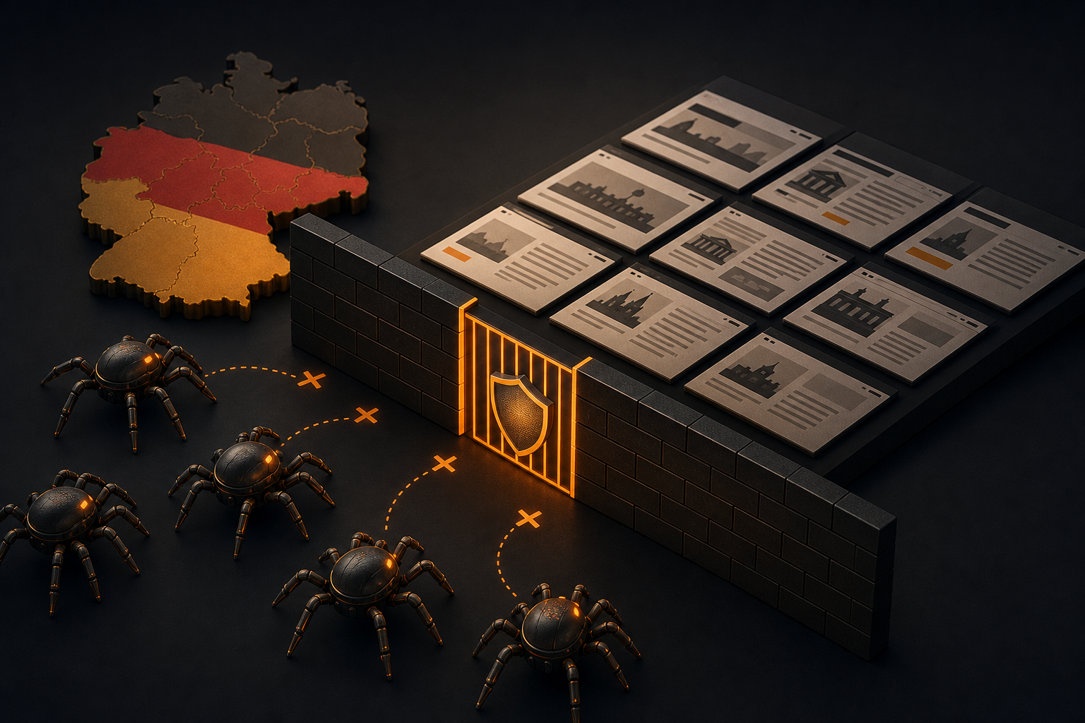 Share of German top-1000 websites blocking each AI crawler