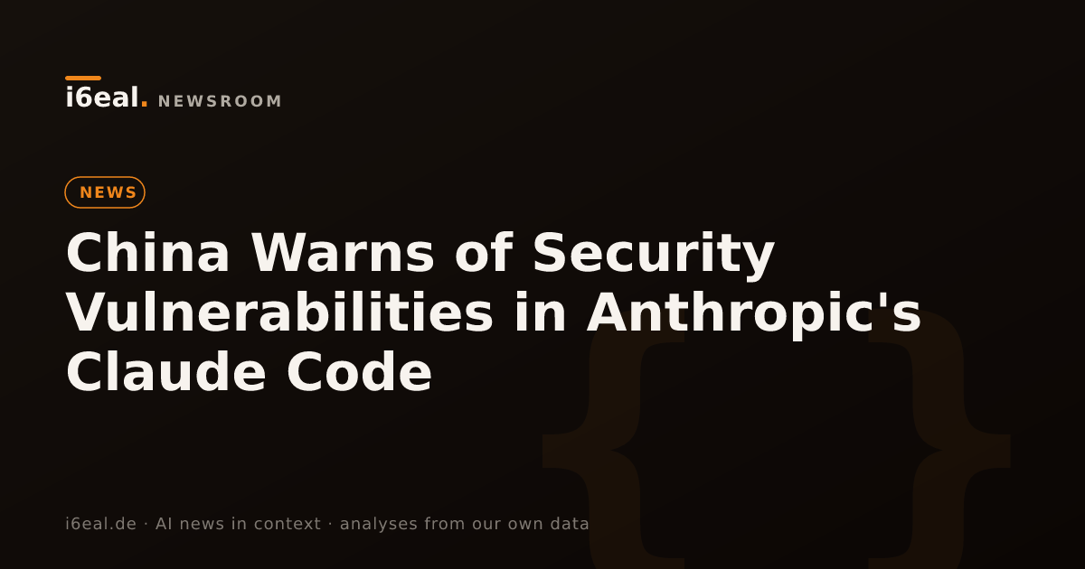 China Warns of Security Vulnerabilities in Anthropic's Claude Code