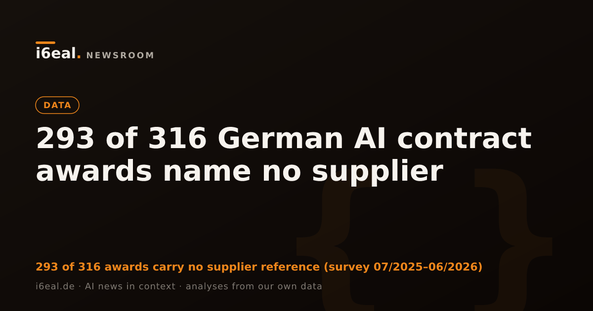 293 of 316 German AI contract awards name no supplier