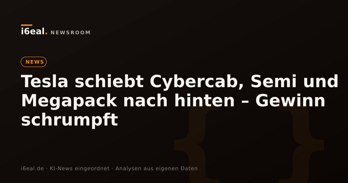 Tesla schiebt Cybercab, Semi und Megapack nach hinten – Gewinn schrumpft
